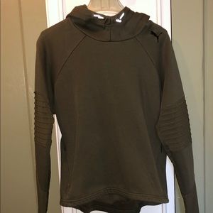 Puma athletic hoodie in olive green